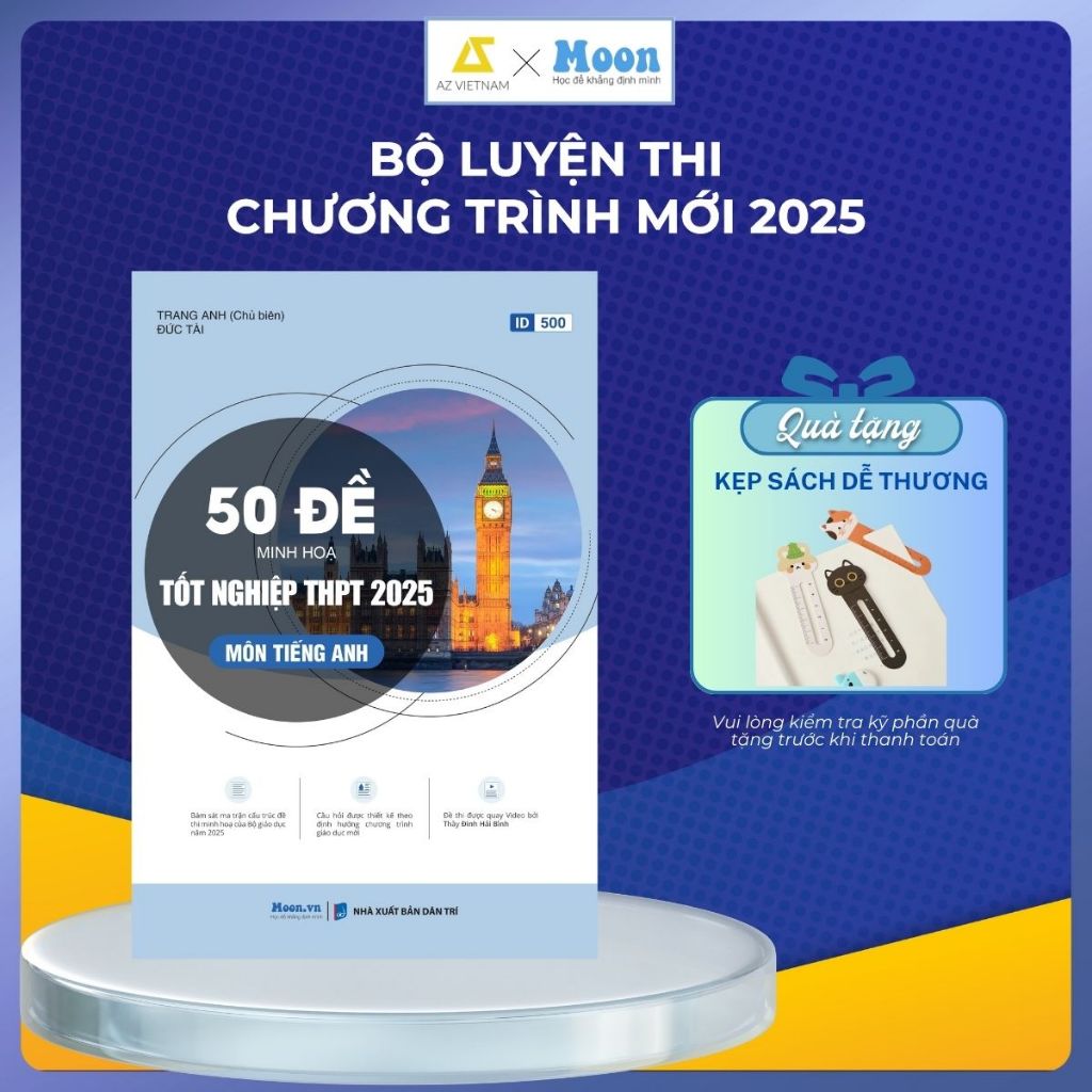 Sách Ôn Thi - 50 Đề Minh Họa Tốt Nghiệp THPT 2025 - Môn Tiếng Anh