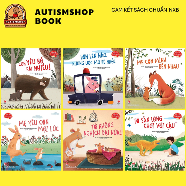 Sách - Bên con mỗi ngày, combo 6 cuốn truyện tranh tình cảm gia đình cho bé từ 3 tuổi