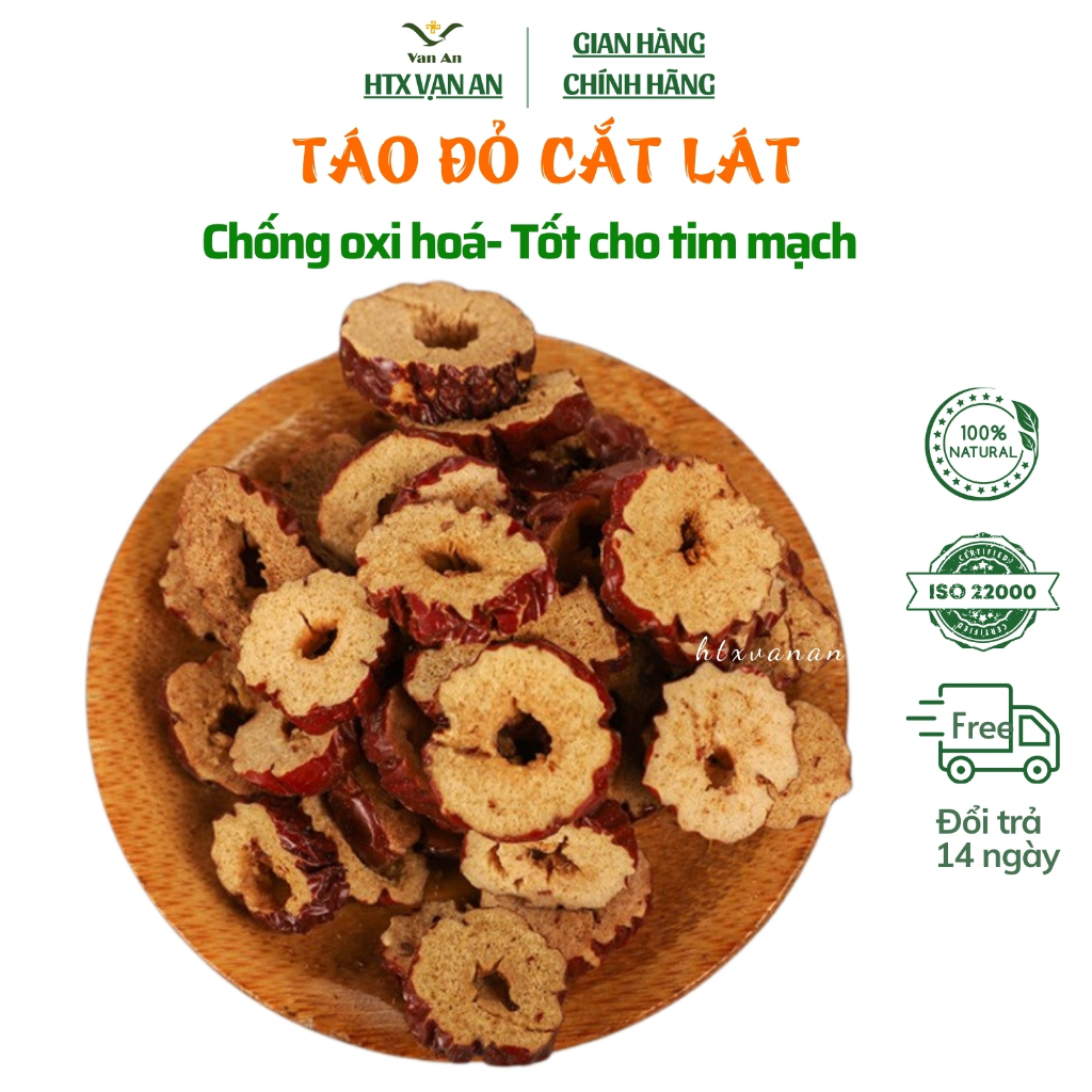 Táo đỏ cắt lát bổ dưỡng HTX Vạn An táo đỏ Tân Cương hữu cơ sấy khô, đẹp da giảm cân