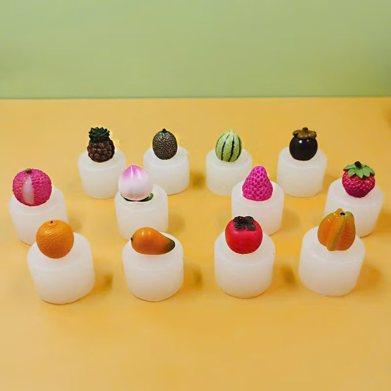 Khuôn silicon trái cây khuôn làm bánh đậu xanh hoa quả quả đào hồng măng cụt xoài dưa dưa hấu dứa khế 3dlàm bánh rau câu