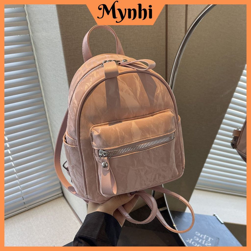 Balo mini dành cho nữ da nhung loang mẫu mới dễ thương phong cách Hàn Quốc SMN763 đi chơi du lịch