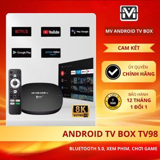 [GIÁ TỐT NHẤT] Android TV Box TV98 độ phân giải 8K WIFI 5G Bluetooth5.0, Xem phim phòng khách, Play game 16G+256GB