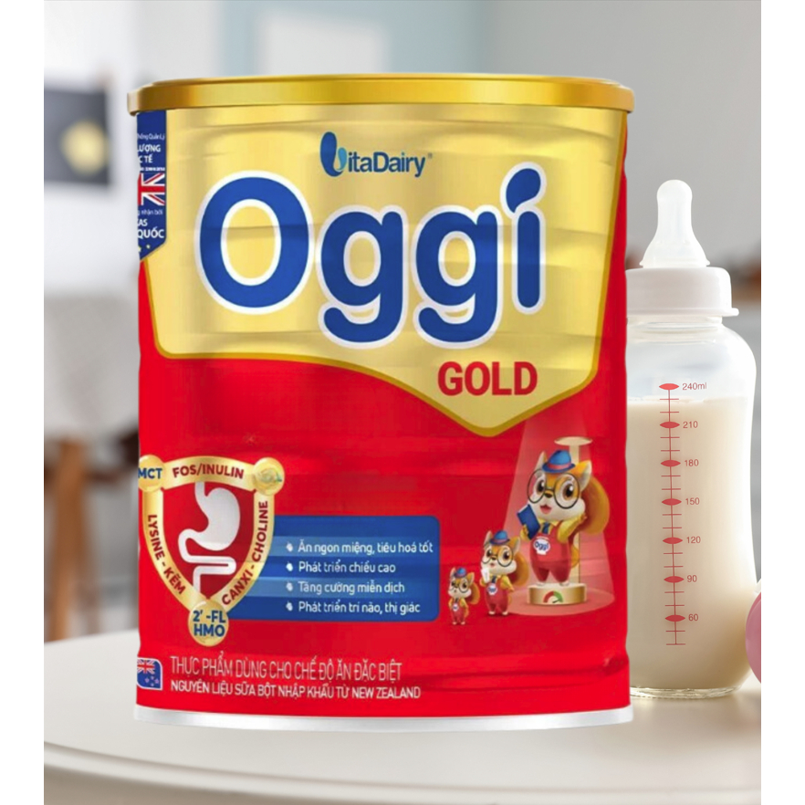 [Vitadairy] Sữa bột OGGI GOLD lon 900g - giúp bé Tăng Cân Nhanh - Ngừa Táo Bón