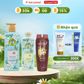 Bộ Dầu gội xả Thảo dược Thái Dương 7 Hoa Bưởi Tây 500ml/ 200ml dành cho tóc gàu ngứa, nấm da đầu