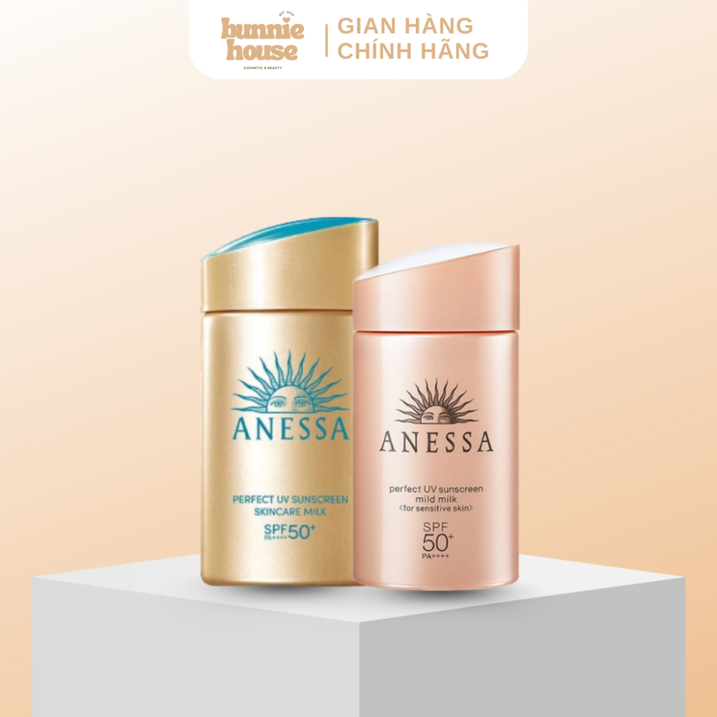 [Hàng Cty] Sữa Chống Nắng Anessa Perfect UV Sunscreen Mild Milk & Skincare Milk SPF50+ PA++++ 60ml