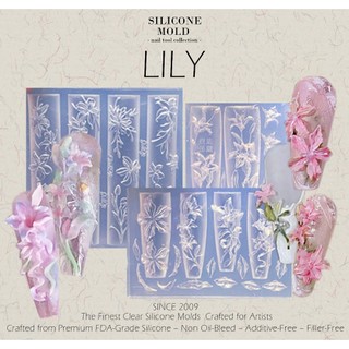  Khuôn Silicone NailCharm LILY 100 Mẫu HOA BÁCH HỢP GEL NỔI THUỶ TINH Sắc Nét Nặn Hoa Bột Thú Nổi HOTTREND Hình Dán Móng 