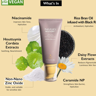 Kem Chống Nắng Nâng Tone Tự Nhiên Haruharu Wonder Black Rice Pure Mineral SPF50+ PA++++ 50ml