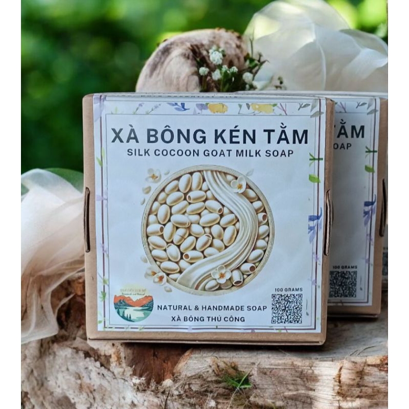 Xà Bông Kén Tằm Sữa Dê - Silk Cocoon Goatmilk Soap-Handmade Natural Soap in Vietnam