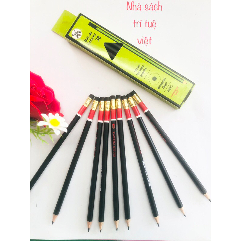 Bút chì Kahyma 3B Hộp 10 cái, viết êm, đậm chì, dễ tẩy