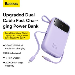 Baseus Sạc Dự Phòng Hai Đầu Dây QPow 20000mAh PD 22.5W TypeC &IP 2 Cổng Tiện Dụng Cho iP 15 14 13 Samsung Điện Thoại