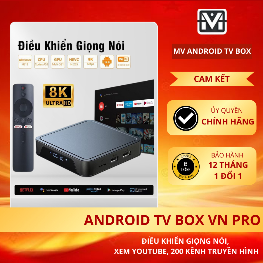 [MS18] Android TV Box VN Pro Crack (TX20 Pro), Điều khiển giọng nói xem youtube 200 kênh truyền hình