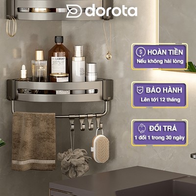 Kệ góc nhà tắm dán tường để đồ phòng tắm, đồ nhà bếp chất liệu nhôm hàng không cao cấp KG