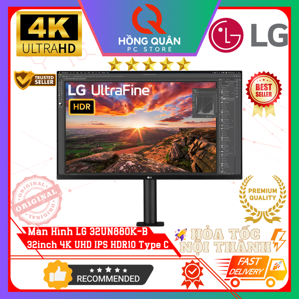 Màn Hình LG UltraFine 32UN880K-B 32inch 4K UHD IPS 60Hz 5ms HDR 10 USB Type-C™ Ergo stand Loa New | BigBuy360 - bigbuy360.vn