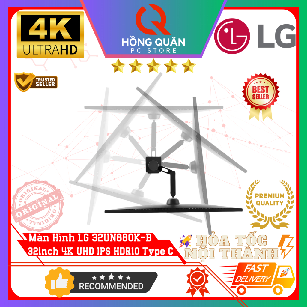 Màn Hình LG UltraFine 32UN880K-B 32inch 4K UHD IPS 60Hz 5ms HDR 10 USB Type-C™ Ergo stand Loa New | BigBuy360 - bigbuy360.vn