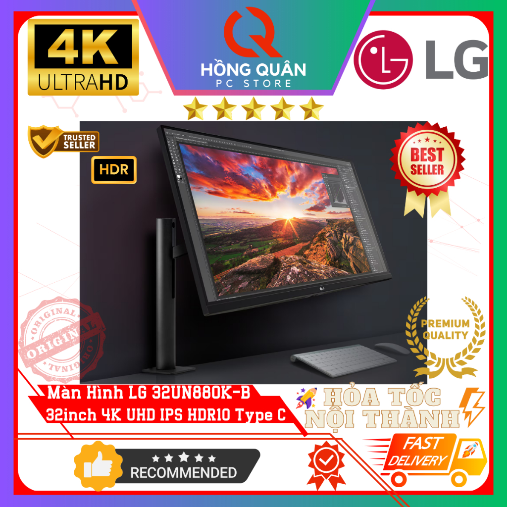 Màn Hình LG UltraFine 32UN880K-B 32inch 4K UHD IPS 60Hz 5ms HDR 10 USB Type-C™ Ergo stand Loa New | BigBuy360 - bigbuy360.vn
