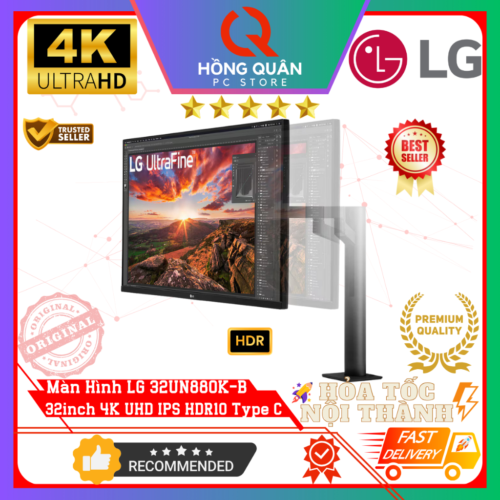 Màn Hình LG UltraFine 32UN880K-B 32inch 4K UHD IPS 60Hz 5ms HDR 10 USB Type-C™ Ergo stand Loa New | BigBuy360 - bigbuy360.vn
