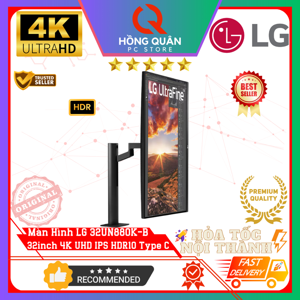 Màn Hình LG UltraFine 32UN880K-B 32inch 4K UHD IPS 60Hz 5ms HDR 10 USB Type-C™ Ergo stand Loa New | BigBuy360 - bigbuy360.vn
