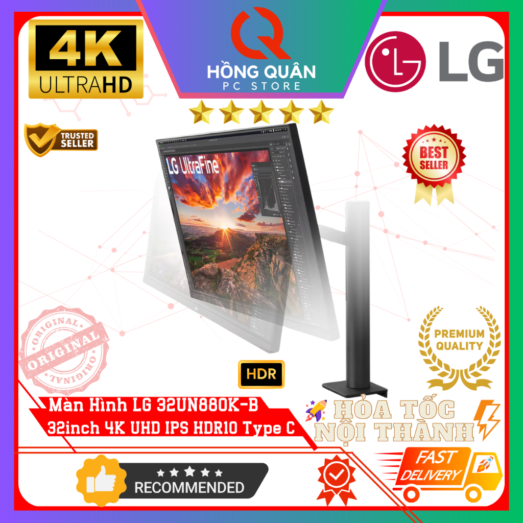 Màn Hình LG UltraFine 32UN880K-B 32inch 4K UHD IPS 60Hz 5ms HDR 10 USB Type-C™ Ergo stand Loa New | BigBuy360 - bigbuy360.vn