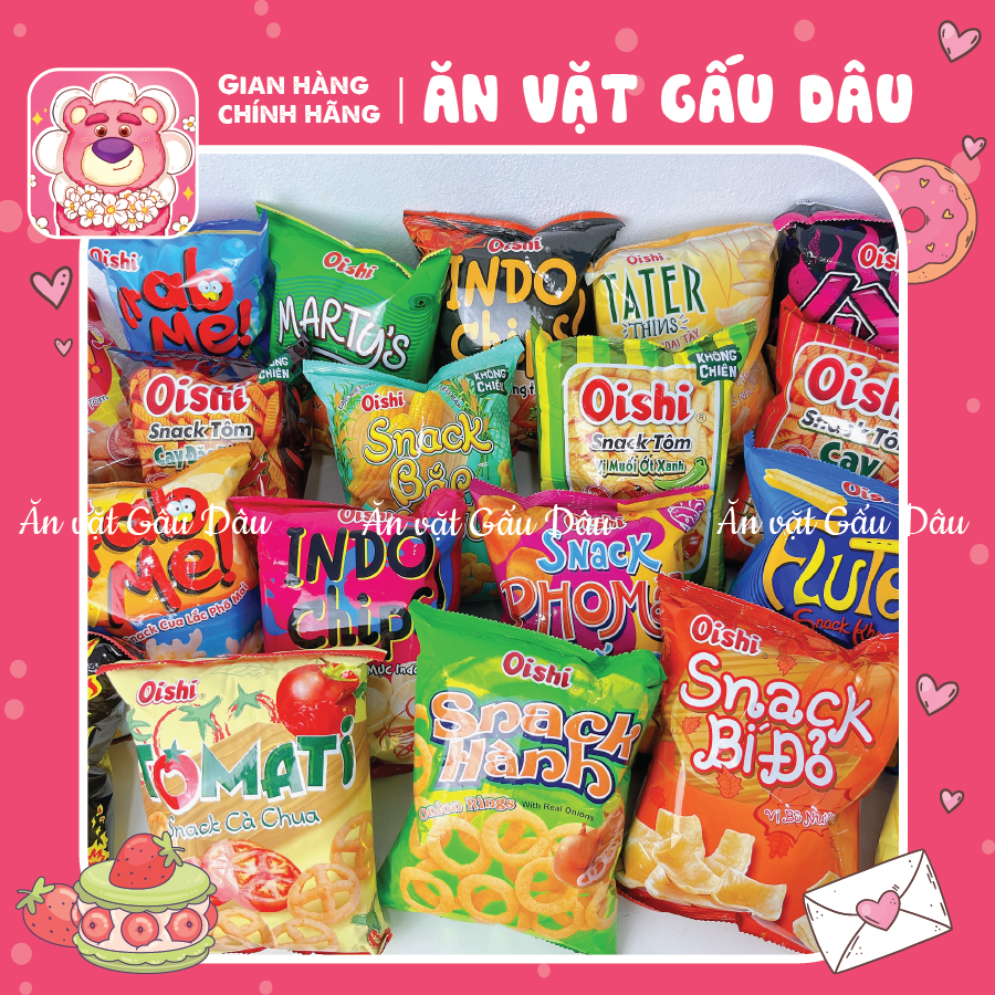 [5 GÓI LỚN 32G] Bim bim Oishi (GÓI LỚN 32G) đủ vị hàng chính hãng, đồ ăn vặt