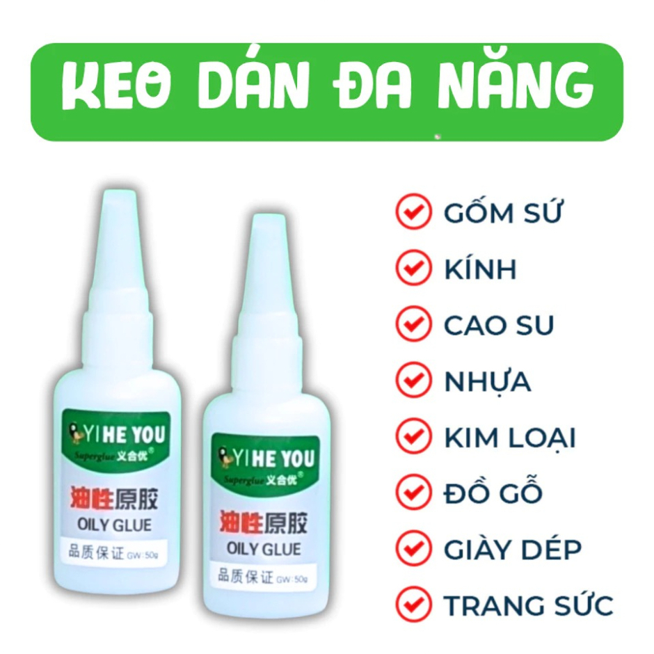 Keo Dán Đa Năng Siêu Dính 50G ( Keo Dán Sắt, Gỗ, Nhựa, Trong Suốt, Keo Dán…