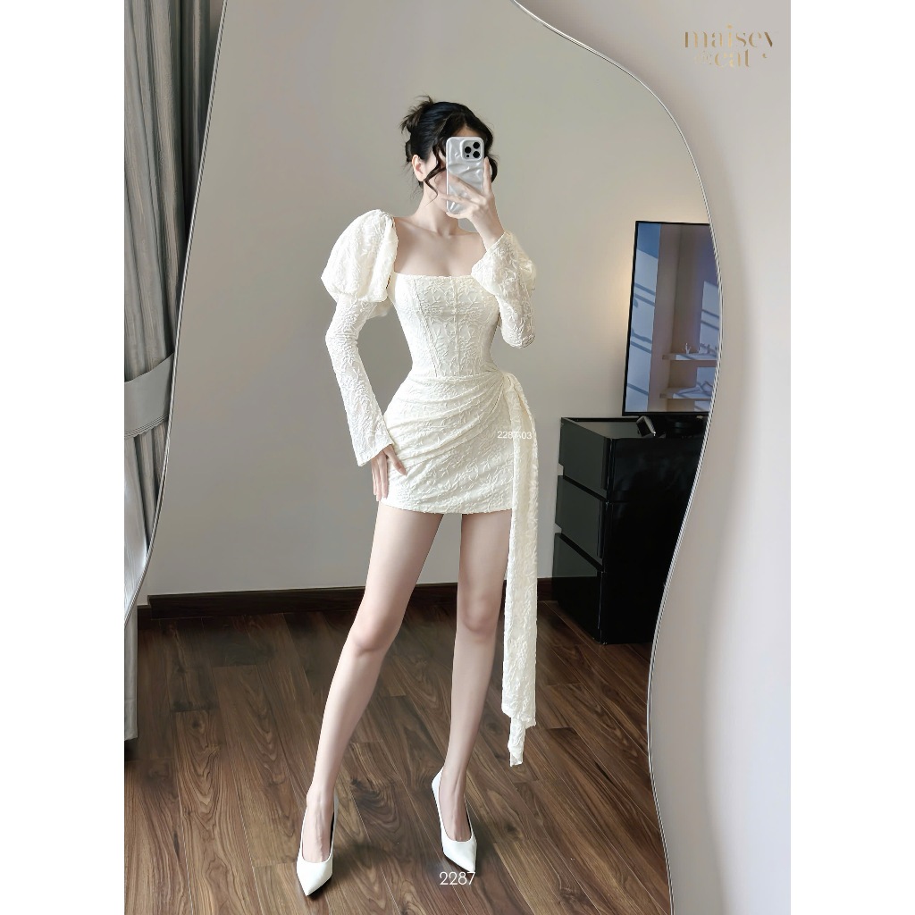 [MAISEY 2287] ĐẦM ĐI TIỆC TAY PHỒNG SANG TRỌNG