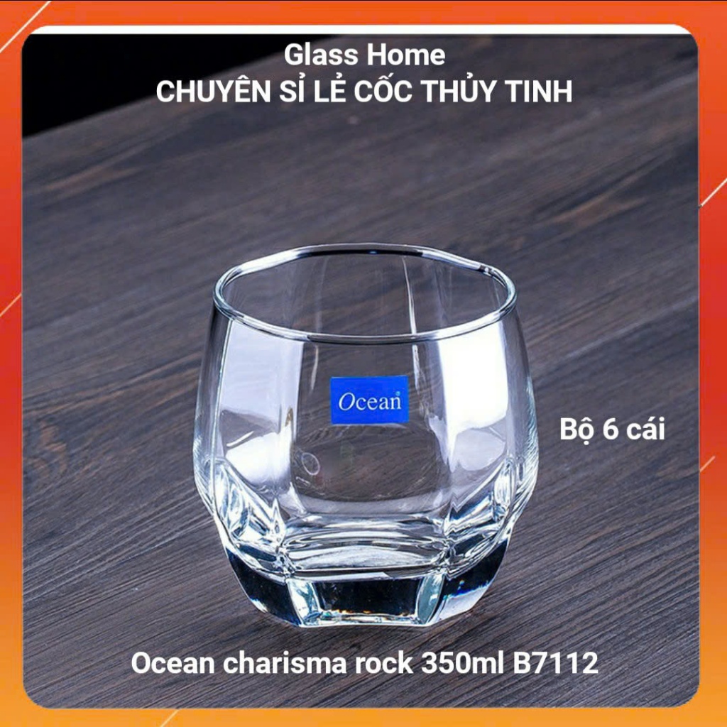 Cốc thủy tinh Ocean Charisma Rock 340ml bộ 6 cái Glass Home B 7112