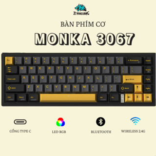 Bàn phím cơ không dây MONKA 3067 Pro V2 - Có Hotswap - Mạch xuôi - App tùy chỉnh, LED RGB
