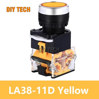 Công tắc nhấn nhả đề LA38-11 phi 22mm có đèn 3 màu xanh, màu đỏ, màu vàng tùy chọn