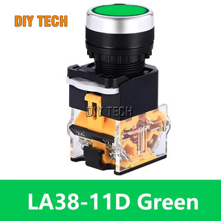 Công tắc nhấn nhả đề LA38-11 phi 22mm có đèn 3 màu xanh, màu đỏ, màu vàng tùy chọn