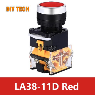 Công tắc nhấn nhả đề LA38-11 phi 22mm có đèn 3 màu xanh, màu đỏ, màu vàng tùy chọn