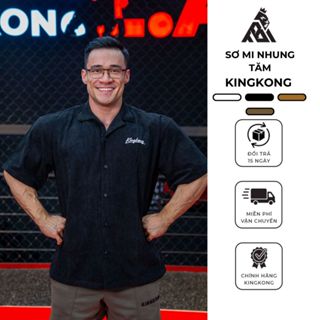 Áo Sơ Mi KingKong Nhung Tăm Thêu Chữ KingKong - Local Brand TB KINGKONG SPORT WEAR
