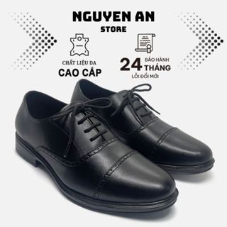 Giày tây nam Oxford đế khâu cao cấp,Giày da công sở tăng chiều cao cột dây trẻ trung sang trọng.