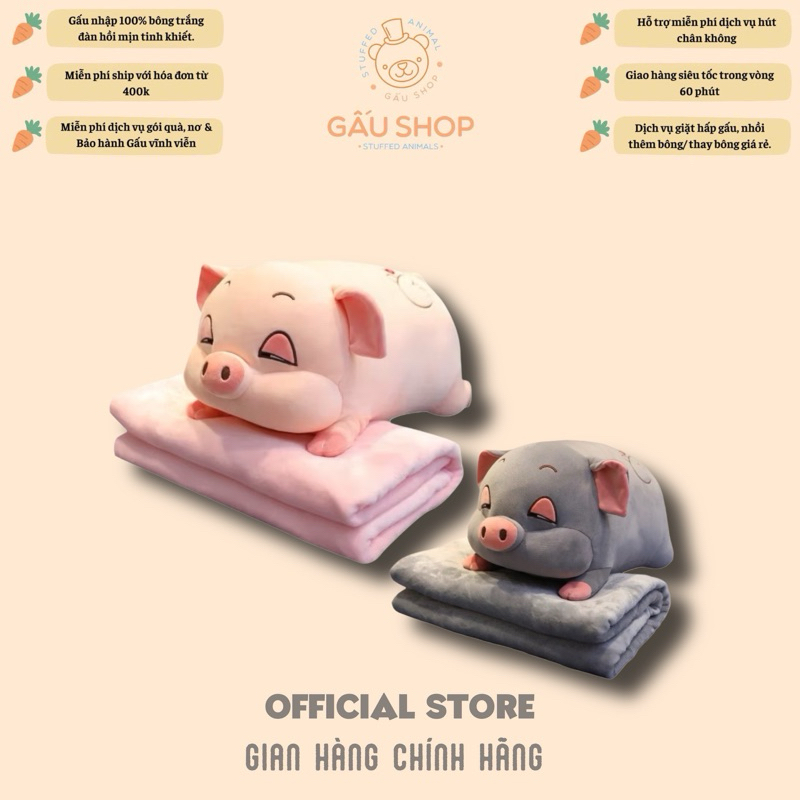 Gấu bông Heo mắt híp thú - nhồi bông siêu mềm – size 40cm 50cm 60cm – quà tặng người yêu