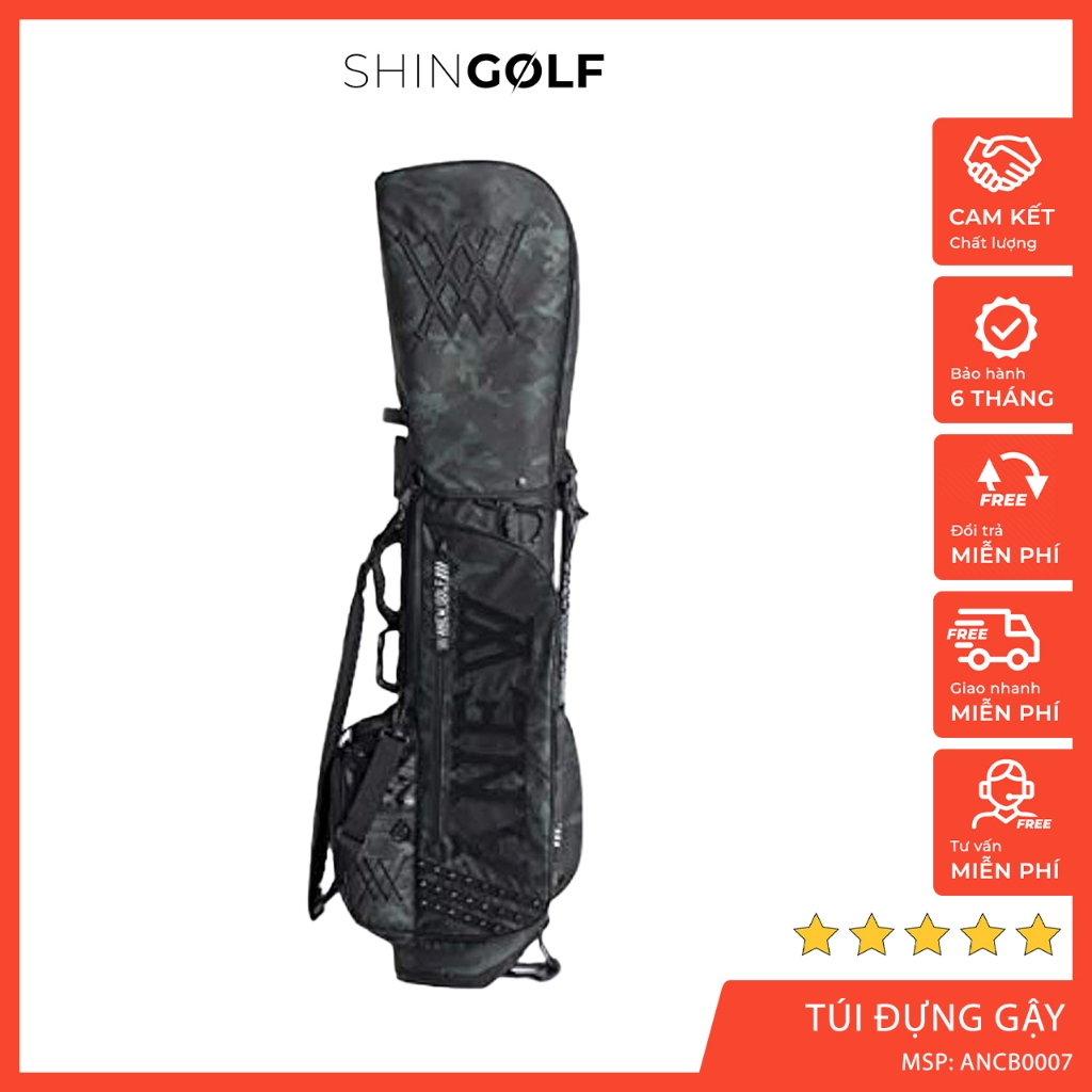 [Hàng nhập khẩu] Túi đựng gậy golf ANEW, túi golf màu đen phối rằn ri camo mang lại cảm giác mạnh mẽ
