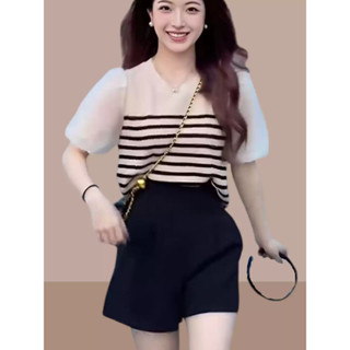 (47-90 KG) ÁO THUN SỌC ĐEN, CHẤT THUN LEN IN, TAY BỒNG, FORM BÁNH BÈO, PHỐI MÀU DỄ MẶC