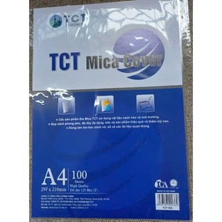 Bìa mica A4 TCT035 - loại mỏng, độ dày 100 MIC (Đóng gói: 100 tờ/tập).,
