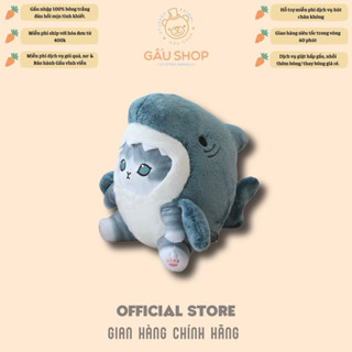 Gấu bông Mèo Mofusand lốt cá mập – thú nhồi bông siêu mềm – size 30cm 50cm – quà tặng người yêu