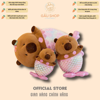   Hàng mới  Gấu bông Capybara tiên cá – thú nhồi bông lông mịn cao cấp – size 40cm 60cm 80cm – quà tặng dễ thương 