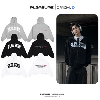 Áo Hoodie Boxy Zip PLEASURE Vải 2 Da HÌNH TRÁNG GƯƠNG BẠC PL32 Chống Nắng Tốt Form Châu Âu Dáng Rộng Unisex Nam Nữ