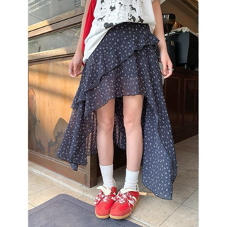 【 Sẵn  Chân váy hoa nhí , xẻ tà lệch không đều  chân váy nữ 2 lớp dày dặn mẫu mới 2025