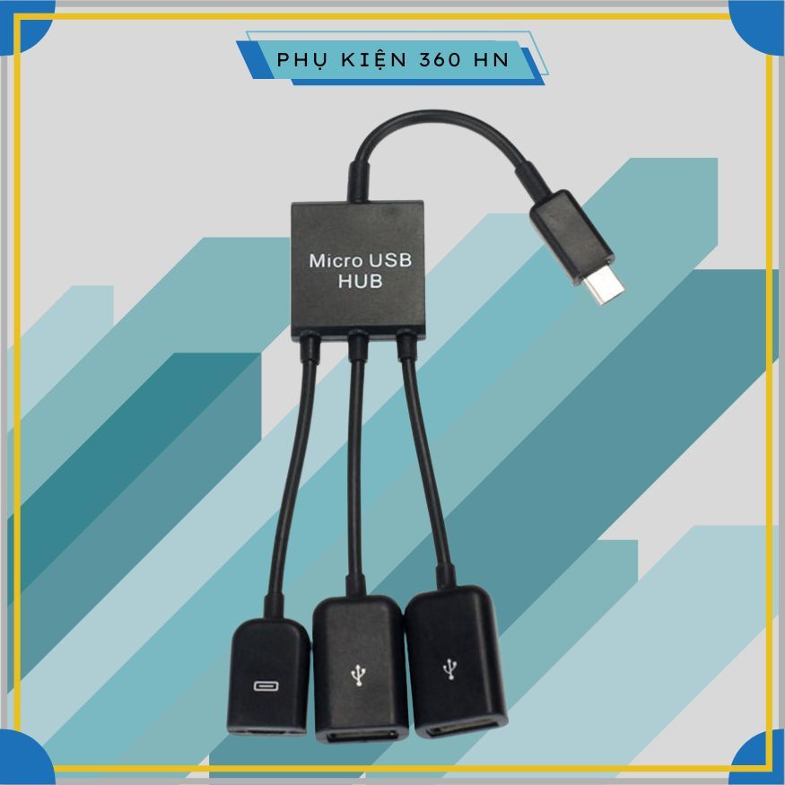 Cáp OTG ra OTG + 02 USB 2.0