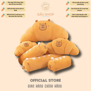 Gấu bông CAPYBARA - bánh mì và bánh croissant – thú nhồi bông lông mịn cao cấp – size 50cm 80cm – quà tặng dễ thương