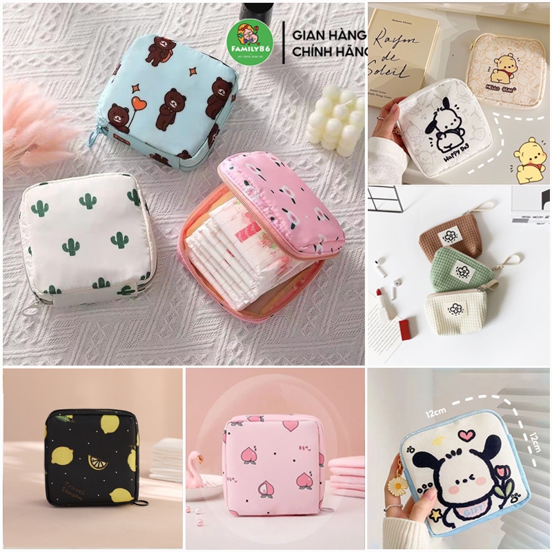 Túi Đựng Băng Vệ Sinh, Túi Đựng Đồ Cá Nhân Son Thẻ Tiền Xu Tai Nghe Mini, Túi Đựng Bvs Nữ Bỏ Túi