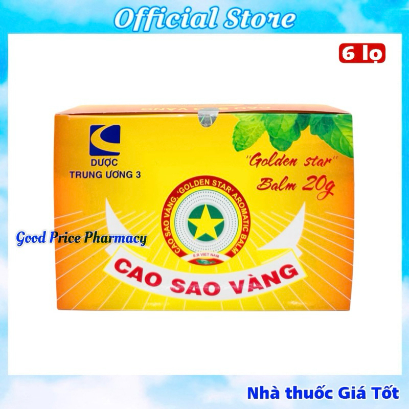Nguyên Hộp 6 Lọ Cao Sao Vàng TW3 20G Lọ Thuỷ Tinh