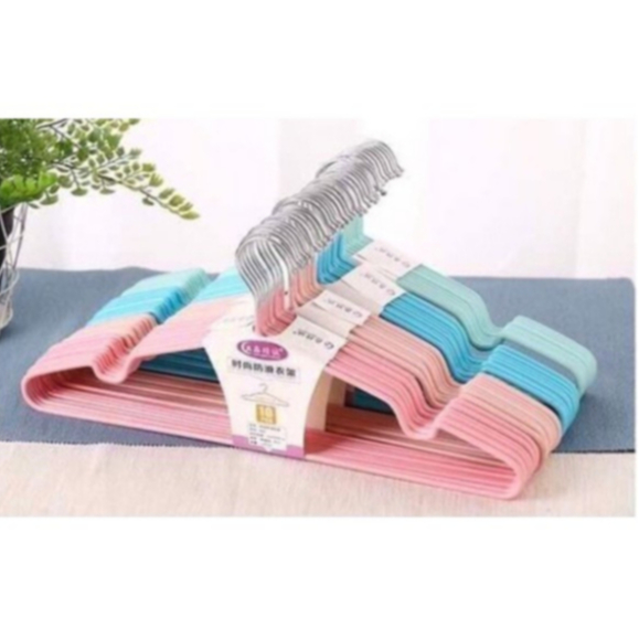 (Combo 10  Cái) Móc Treo Quần Áo Gia Đình, Shop Thời Trang, Móc Treo Quần Áo Bọc Nhựa