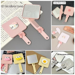 Gương Lược Cầm Tay Cute He llo Kitty Kawaii Chải Tóc Massage Lượt to Wanhy