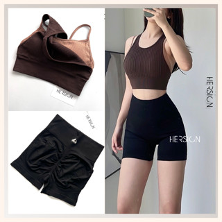 Bộ đồ tập gym nữ ngắn Set đồ thể thao nữ Áo bra kép quần đùi chạy bộ đạp xe HERSIGN-SMIXBS125N12