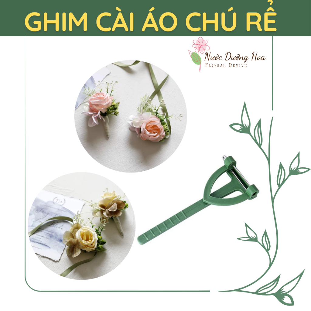 (Siêu Rẻ) Cài Áo Chú Rể Bằng Nhựa Siêu Tiện Lợi Nhỏ Gọn Dễ Dùng