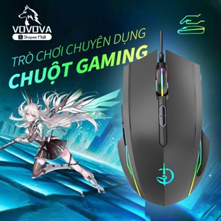 Chuột Gaming VOVOVA Esport Có Dây 3200 DPI Silent Click LED RGB Hỗ trợ PC/Laptop