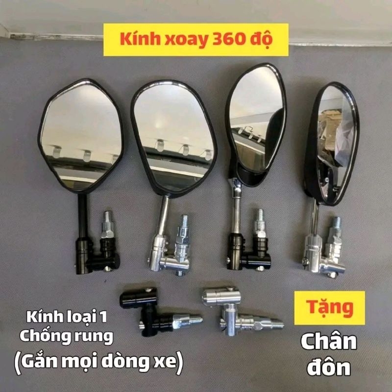  Kính Chiếu Hậu Gương Chiếu Hậu SPARK AB XOAY 360 ĐỘ TẶNG LỤC GIÁC VÀ ỐC NỐI CHÂN Gấp Gọn Dễ Dàng CHO tất cả XE MÁY 